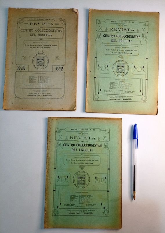 3 Revistas Centro Coleccionistas del Uruguay (1923-1924) - Filatelia