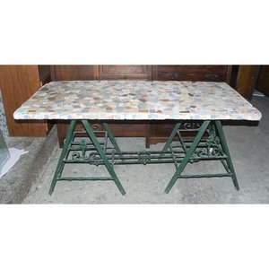 Mesa de Jardín Hierro y Azulejos - 172x80x80 cm - imagen 1