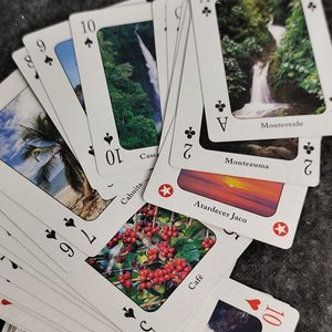 Dos Mazos de Cartas de Poker con Imágenes de Costa Rica y Estuche de Cuero - imagen 5