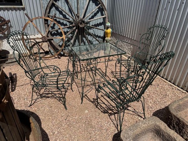 Juego de patio en hierro para exterior - imagen 1