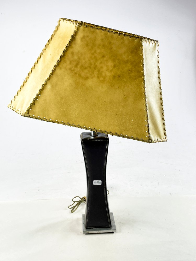Lámpara de Mesa Vintage con Pantalla de Lonja Cosida