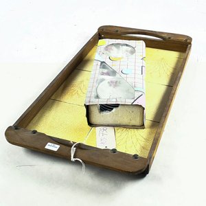 Bandeja de desayuno con juego de 6 pocillos y platillos de porcelana - imagen 1