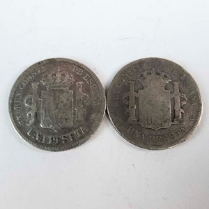 Dos Monedas de Plata de España: 1881 y 1900 - imagen 2