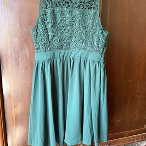 Vestido SHEIN Curve Verde Esmeralda Talla 0XL con Encaje - imagen 4