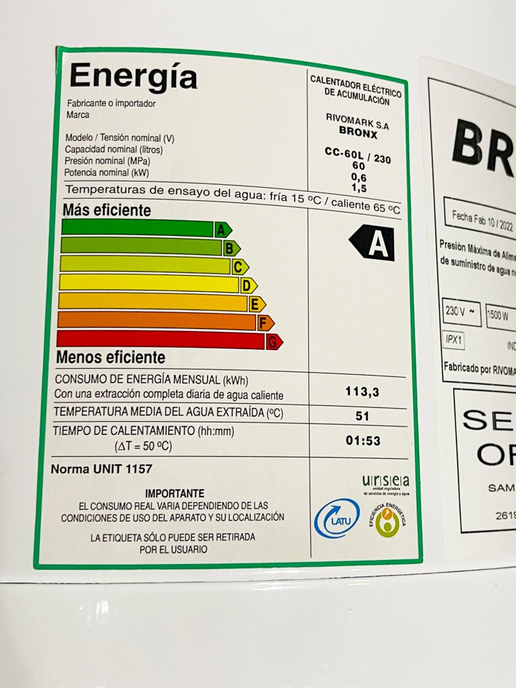 Calefon BRONX de 60Lts: Electrodoméstico de Energía - imagen 3