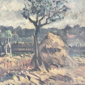 Alceu Ribeiro - Óleo sobre Lienzo "Escena Natural de Chacra" - imagen 5