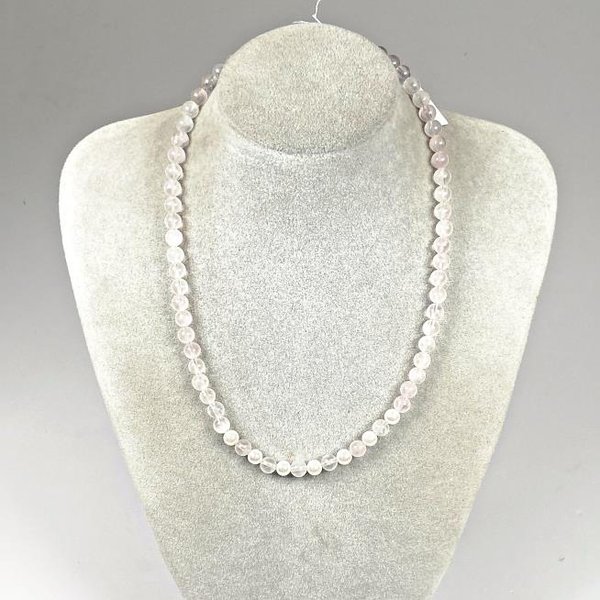 Collar de Cuarzo Rosa y Perlas de Río, 36 cm - imagen 1
