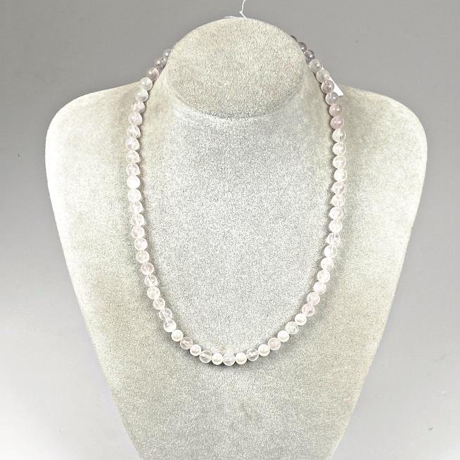 Collar de Cuarzo Rosa y Perlas de Río, 36 cm