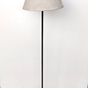 Lámpara de Pie Metálica con Pantalla Beige y Base Cuadrada - imagen 2