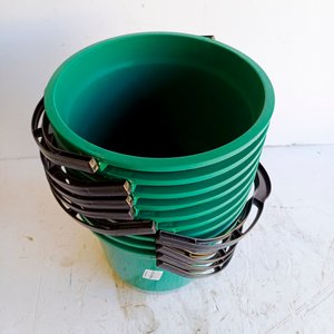 10 Baldes Plástico Verdes con Asas Negras - imagen 2