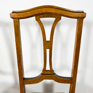 Par de Sillas Inglesas de Roble con Asiento Tapizado Gris - imagen 2