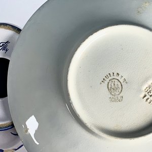 Conjunto de 7 piezas: Candelabros y platos de postre en cerámica y porcelana - imagen 4