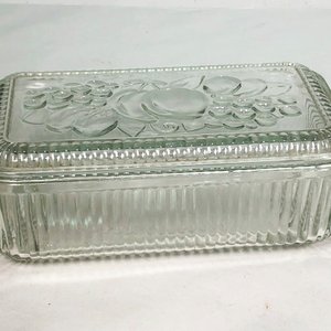 Centro de mesa con tapa y mantequeras de cristal tallado - imagen 6