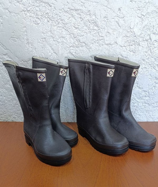 Botas de Goma con Cierre en Color Marrón