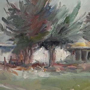 Óleo sobre tela "Paisaje Rural" de Dante Cola, 60x50cm - imagen 5
