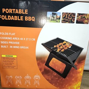 Parrillero Plegable Portátil BBQ Negro Doble Rejilla Nuevo en Caja - imagen 4