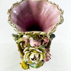 Florero Rococó de Porcelana con Asas Laterales y Flores - 51 cm - imagen 2