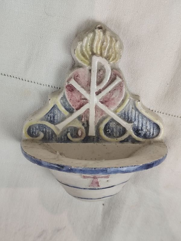 Recipiente de agua bendita de porcelana - imagen 3
