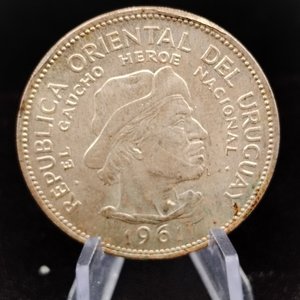 Moneda Uruguaya de Plata $10 "Gaucho" 1961 - 12.5g - imagen 5