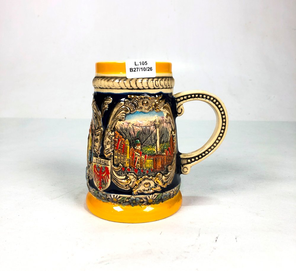 Jarra de Cerveza de Porcelana con Motivo de Ciudad - 15 cm
