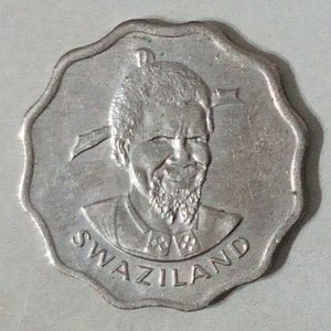 Moneda de 5 Centavos de Suazilandia 1975 con Retrato Rey Sobhuza II - imagen 1