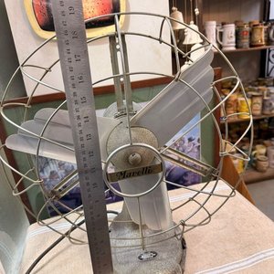 Ventilador de Mesa Antiguo Marelli Ercole, Italiano, Metálico - imagen 3