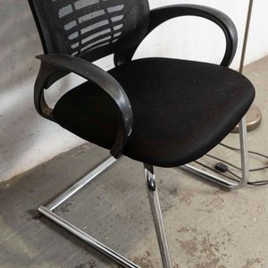 Lámpara de Pie y Sillón Fijo de Oficina Negro - imagen 2