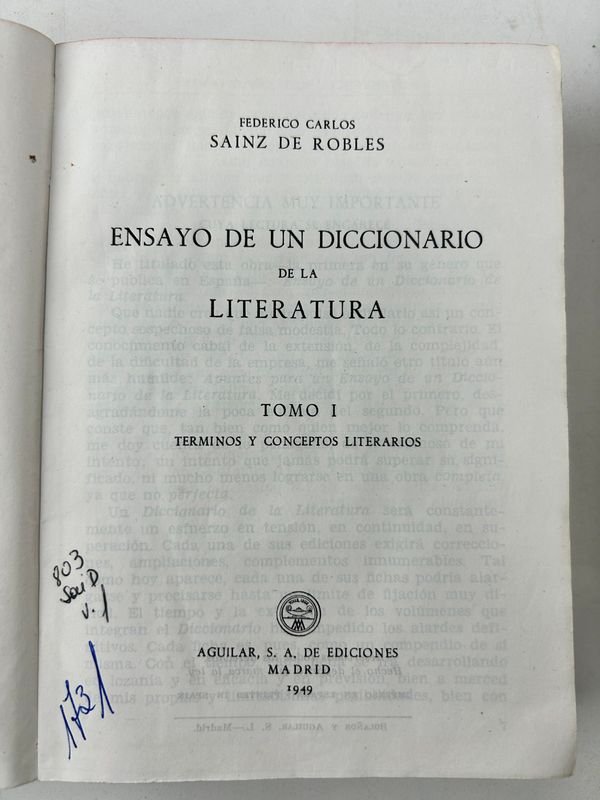 Libros de literatura y ensayo, ediciones Aguilar/Juventud, mediados s. XX - imagen 9