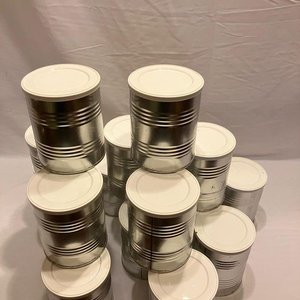 Lote de 16 Latas Cilíndricas de Hojalata con Tapas Plásticas Blancas - imagen 2