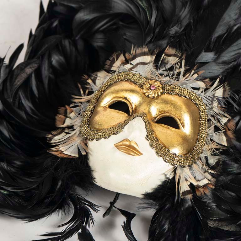 Máscaras venecianas de cerámica con plumas - imagen 2