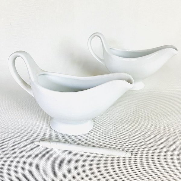 Dos salseras de porcelana blancas de excelente condición - imagen 2