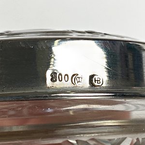 Caja de Cristal Tallado con Tapa de Plata Alemana Antigua - imagen 4