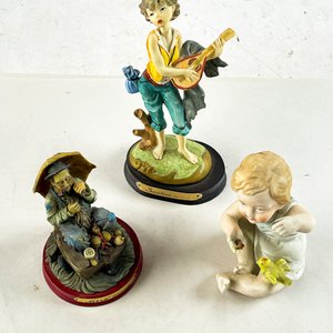 Tres Figuras Decorativas: Porcelana Bavaria y Pasta Italiana - imagen 2