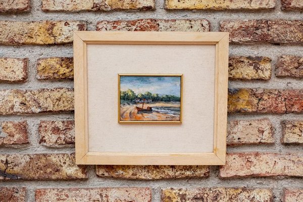 Pintura "Playa" al Óleo de Aldo Curto - 12x9 cm