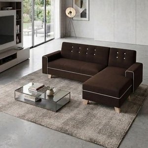 Lote anterior: Sofá Chaise Longue Marrón con Detalles Blancos