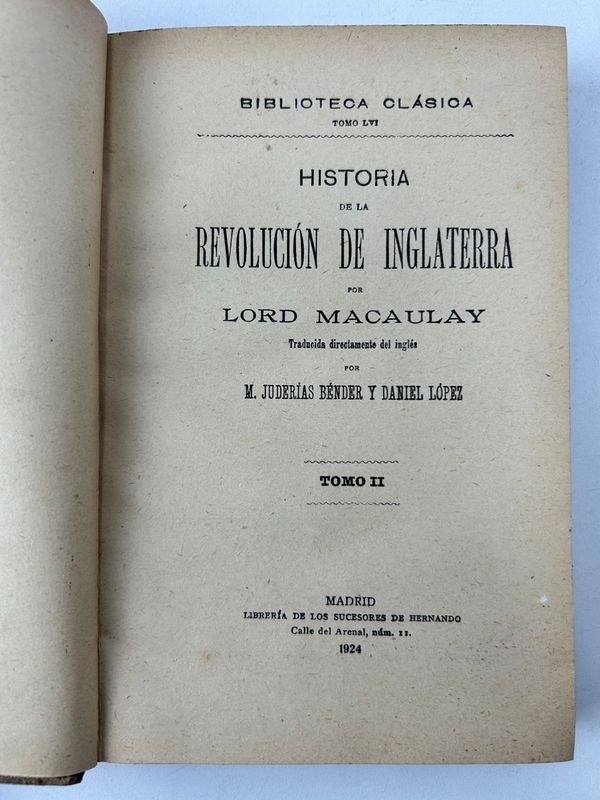 Cuatro tomos antiguos de 'Historia de la Revolución de Inglaterra' de Macaulay - imagen 3