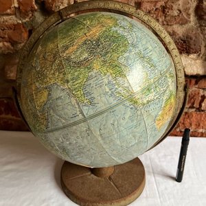 Globo Terraqueo Antiguo Gran Tamaño Coleccionable - imagen 4