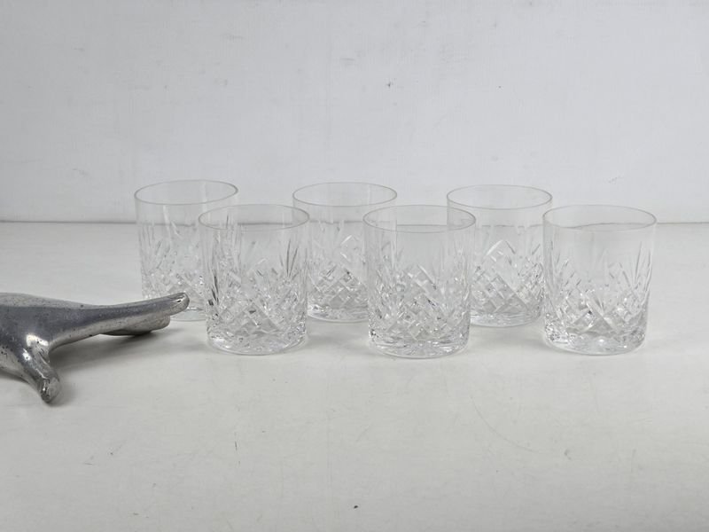 Set de 6 Vasos de Cristal Tallado para Whisky