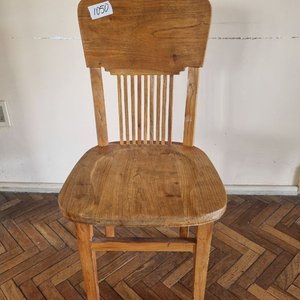 Antigua Silla de Escritorio de Madera Clara con Asiento Anatómico - imagen 1