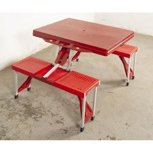 Comedor de Camping Plegable Tipo Valija Rojo - imagen 3