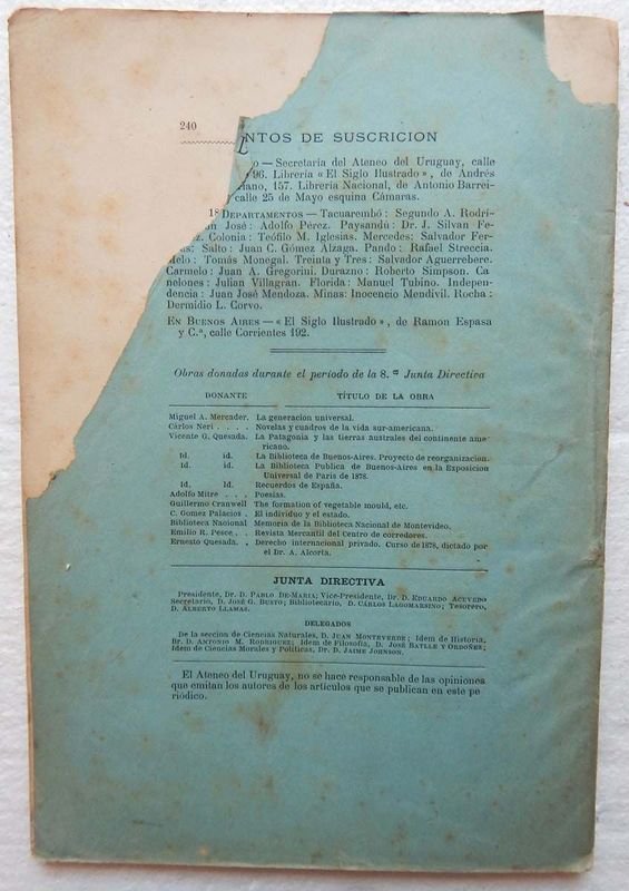 Revista Anales Del Ateneo Del Uruguay, Año I - Tomo II - Mayo, 5 de 1882 - Número 9 - imagen 6