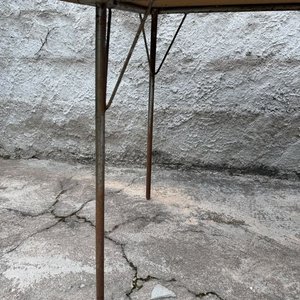 Mesa Rectangular con Tapa Veteada Beige y Patas Metálicas - imagen 3