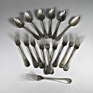 Christofle Japonaise: 16 Cubiertos Metálicos (Cucharas y Tenedores) - imagen 1