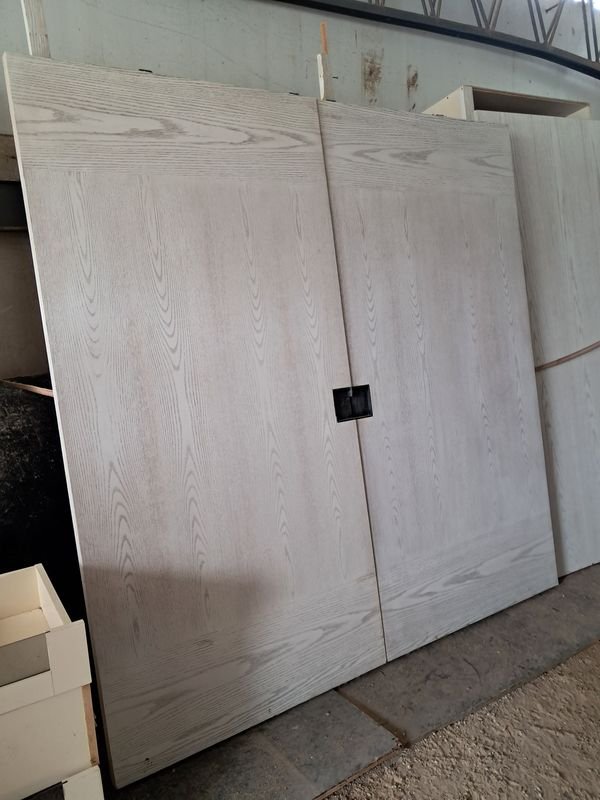 Puerta Corrediza Doble Laminada Roble Blanco 210x213cm