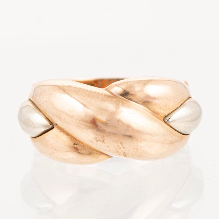 Anillo Cartier Arabesque Oro Rosa y Gris Talle 55