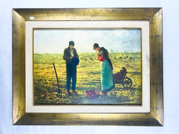 Cuadro con Lámina de Personajes Campesinos, 70x49 cm