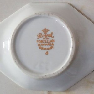 Cenicero Antiguo de Porcelana Alemana Royal Bavaria con Detalles en Pan de Oro - imagen 2