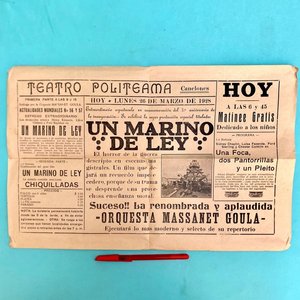 Lote siguiente: Volante Publicitario Teatro Politeama Canelones 1928 Cine Musical