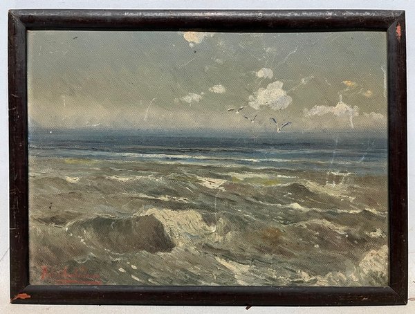 Lote siguiente: Pintura de Roberto Castellanos "Marina"