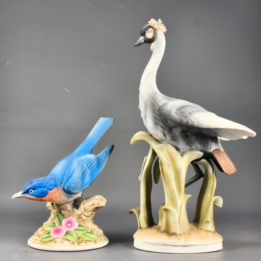 Figuras de pájaros y grullas de porcelana - imagen 2